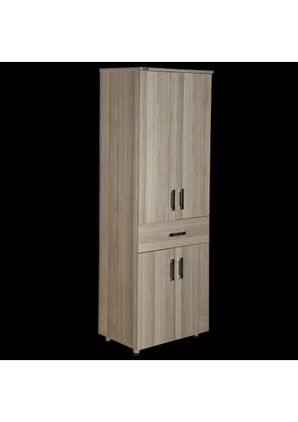 Çok Amaçlı Dolap 180 cm Hard Parlak Cordoba Suntalem 4raf 1çekmece Kutuda Sevk El Yapım