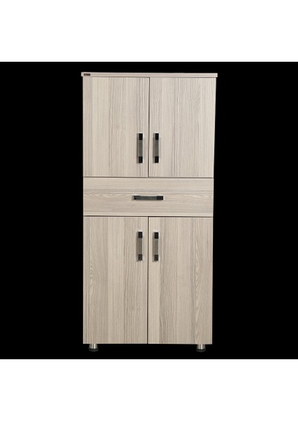 Çok Amaçlı Dolap 130 cm Hard Parlak Cordoba Suntalem 4raf 1çekmece Kutuda Sevk El Yapım