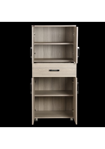Çok Amaçlı Dolap 130 cm Hard Parlak Cordoba Suntalem 4raf 1çekmece Kutuda Sevk El Yapım