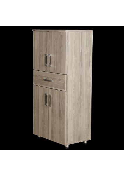 Çok Amaçlı Dolap 130 cm Hard Parlak Cordoba Suntalem 4raf 1çekmece Kutuda Sevk El Yapım