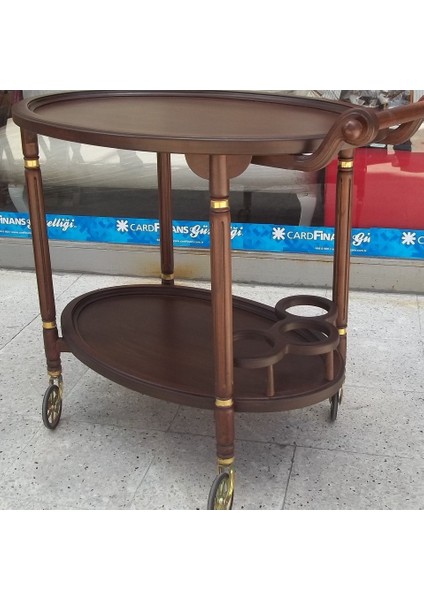 Servis Araba Teker Büyük Model Kayın Ince Torna Iskelet Natüre Ceviz Boya Yemek Servis El Yapım fırsatları