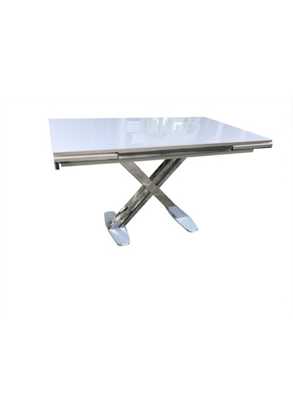 Masa x Ayak Model Metal Transmisyon Nikelaj Dikdörtgen Kelebek Yan Açılır Temperli Cam El Yapım