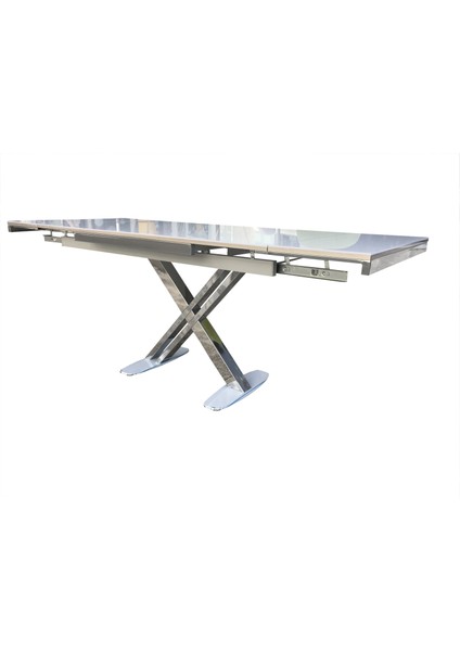 Masa x Ayak Model Metal Transmisyon Nikelaj Dikdörtgen Kelebek Yan Açılır Temperli Cam El Yapım