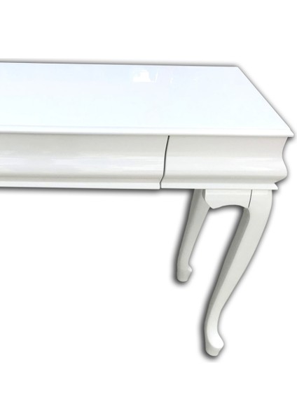 Dresuar Dik Bombe Model Kayın Torna Lükens Aslan Ayak Parlak Beyaz Lake Boya Çekmece El Yapım modelleri