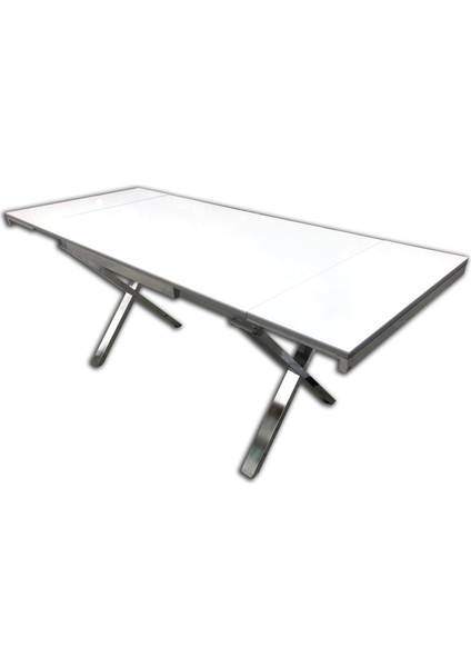 Masa x Ayak Model Metal Nikelaj Dikdörtgen Kelebek Yan Açılır Glosspan Tabla Kutuda Sevk El Yapım
