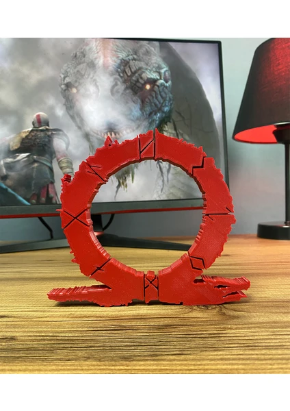 God Of War Omega Logo Figür - Çarpıcı Masa Aksesuarı