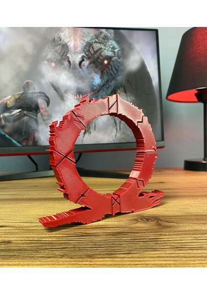 God Of War Omega Logo Figür - Çarpıcı Masa Aksesuarı