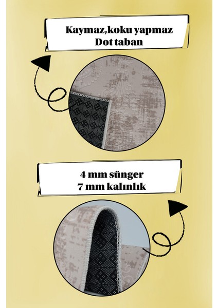 Kaymaz Tabanlı Kesme Rulo Kabartmalı Salon Koridor Mutfak Halı Yolluk Vzr Bej fırsatları