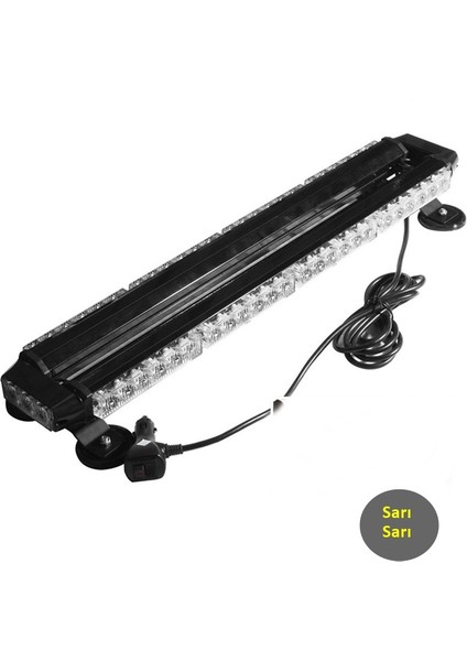 Çakar Lamba Çift Taraflı 54 LED Sarı-Sarı / LAPA527