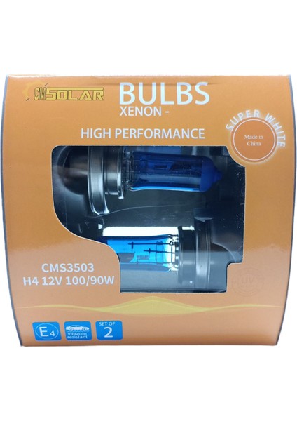 12V H4 100/90W Dark Blue 5000K Ampul Takım