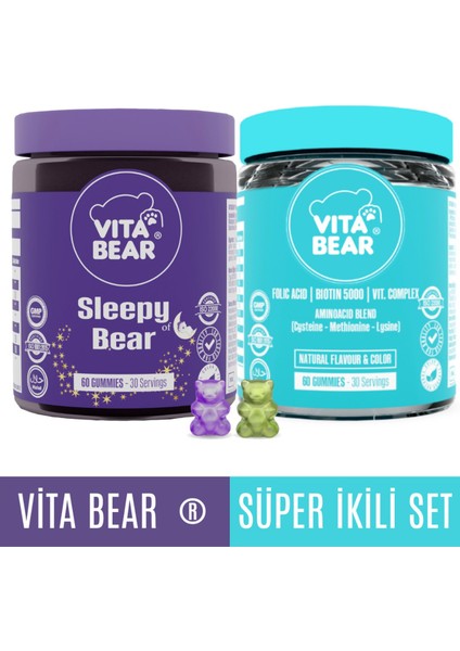 Strong Hair 60 Adet + Sleepy Bear 60 Adet Ikili Avantajlı Paket