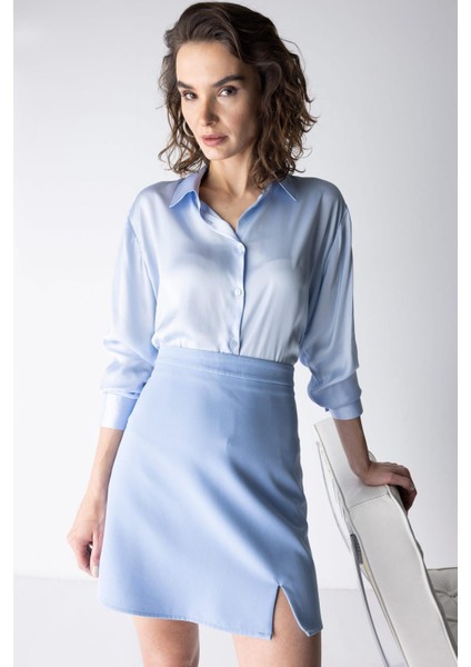 Regular Fit Basic Uzun Kollu Saten Gömlek Z2989AZ23SP