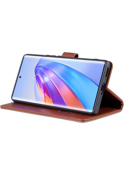 Azns Stand Cüzdan Telefon Kılıfı Honor X40 5g / X9A 5g / Magic5 Lite 5g, Şok Geçirmez Dokulu Pu Deri Folio Flip Koruyucu Kapak (Yurt Dışından)