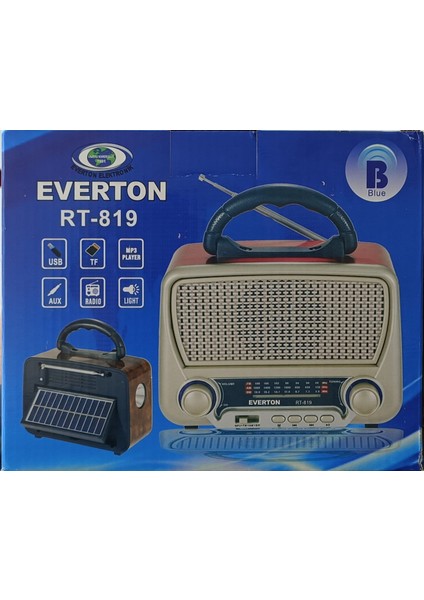 RT-819 Radyo Solar Güneş Enerjili El Feneri Bluetooth Fm Radyo USB Sd Mp3 Çalar