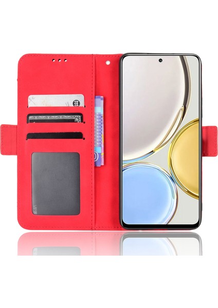 Onur Için X9 4g/5g/magic4 Lite 4G/5G/X30 5g Pu Deri Deri Flip Stant Kılıfı Manyetik Kapatma Çok Kart Yuva Tutucu Cüzdan Kapağı (Yurt Dışından)