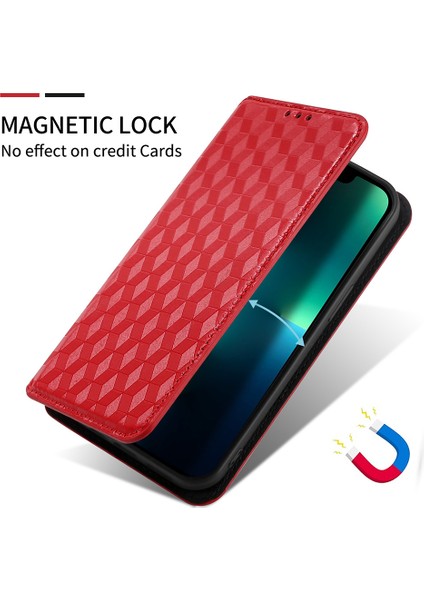 Onur Için X9A 5g / X40 5g / Magic5 Lite 5g 5g Telefon Deri Kılıf Cüzdan Stand Baskılı Rhombus Desen Telefon Kapağı (Yurt Dışından)