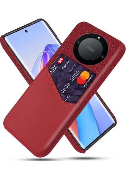 Onur Için X40 5g / X9A 5g / Magic5 Lite 5g Pu Deri Kaplamalı Pc Koruyucu Kabuk Bezi Doku Kart Tutucu ile Kaynak Anti Şok Geçirmez Telefon Kılıfı (Yurt Dışından)
