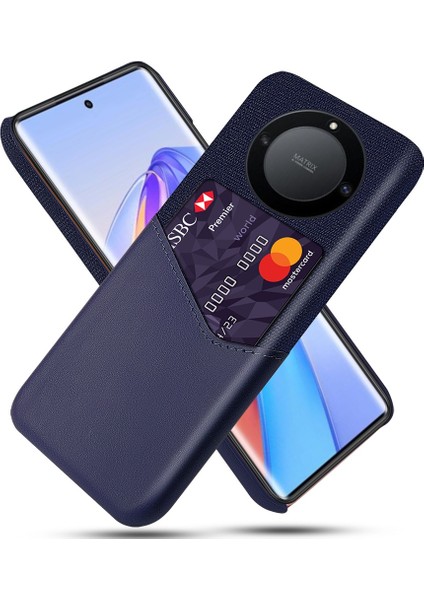 Onur Için X40 5g / X9A 5g / Magic5 Lite 5g Pu Deri Kaplamalı Pc Koruyucu Kabuk Bezi Doku Kart Tutucu ile Kaynak Anti Şok Geçirmez Telefon Kılıfı (Yurt Dışından)