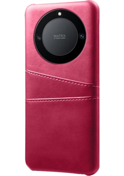 Onur Için X40 5g / X9A 5g / Magic5 Lite 5g Pu Deri Kaplamalı Sert Pc Hybrid Telefon Kılıfı Şok Geçirmez Anti-Çizgiye Dönem Çift Kart Yuvaları Kapak (Yurt Dışından)