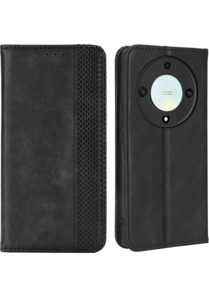 Onur Için X9A 5g / X40 5g / Magic5 Lite 5g Vintage Pu Deri Cüzdan Stand Telefon Kılıfı Manyetik Toka Kapağı (Yurt Dışından)