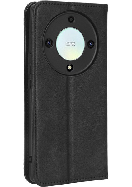 Onur Için X9A 5g / X40 5g / Magic5 Lite 5g Vintage Pu Deri Cüzdan Stand Telefon Kılıfı Manyetik Toka Kapağı (Yurt Dışından)