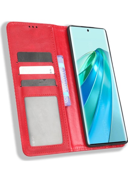 Onur Için X9A 5g / X40 5g / Magic5 Lite 5g Vintage Pu Deri Cüzdan Stand Telefon Kılıfı Manyetik Toka Kapağı (Yurt Dışından)