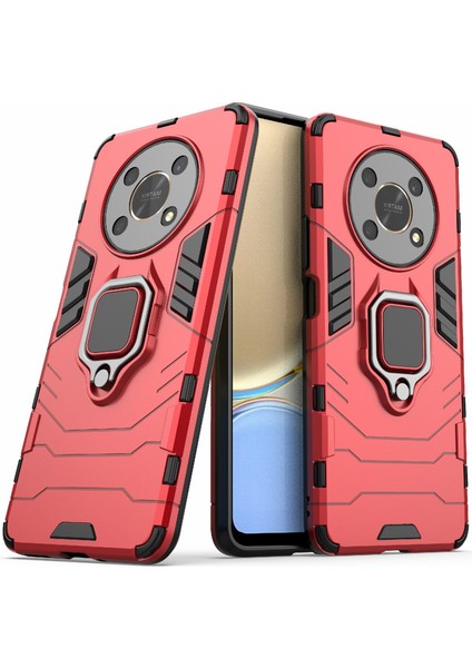 Çok Fonksiyonlu Yüzük Kickstand Anti-Cratch Sert Pc Yumuşak Tpu Şok Emici Telefon Kasası Onur X30 / X9 5g / Magic 4 Lite 5g (Yurt Dışından)