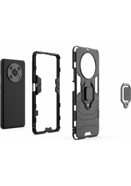 Çok Fonksiyonlu Yüzük Kickstand Anti-Cratch Sert Pc Yumuşak Tpu Şok Emici Telefon Kasası Onur X30 / X9 5g / Magic 4 Lite 5g (Yurt Dışından) indirimleri