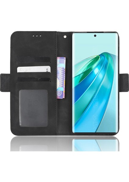 Onur Için X9A 5g / X40 5g / Magic5 Lite 5g Deri Telefon Kılıf Stand Cüzdan Çoklu Kart Tutucu Telefon Kapağı (Yurt Dışından)