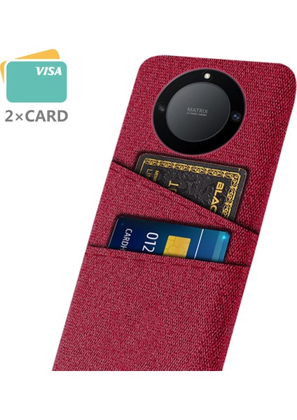 Onur Için X40 5g / X9A 5g / Magic5 Lite 5g Bez Doku Slip Anti-Slip Şok Geçirmez Kılıf Çift Kart Yuvaları Tasarım Sabit Pc Koruyucu Kabuk Telefon Kapağı (Yurt Dışından)