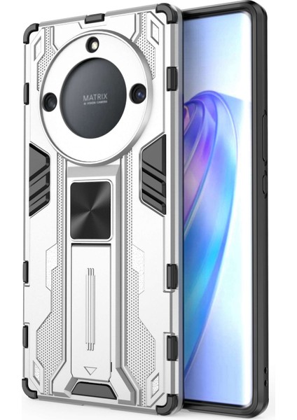 Onur Için X40 5g / X9A 5g / Magic5 Lite 5g Kickstand Koruyucu Telefon Kasası Damla Geçirmez Sert Pc Yumuşak Tpu Hibrid Kapak (Yurt Dışından)