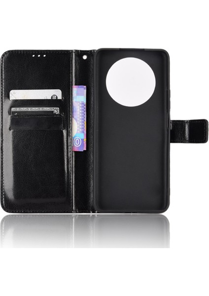 Onur Için X9 4g/5g/magic4 Lite 4G/5G/X30 5g Pu Deri Deri Manyetik Kasa Çılgın At Dokusu Iç Tpu Anti-Çizelge Stand Stand Cüzdan Kapağı Kayış (Yurt Dışından)
