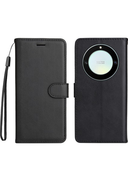 Kt Deri Serisi-2 Şok Geçirmez Telefon Kılıfı Onur X40 5g / X9A 5g / Magic5 Lite 5g, Pu Deri Flip Cüzdan Kapağı Düz ​​renk Manyetik Kapatma Stand Telefon Kabuğu Kayış (Yurt Dışından)