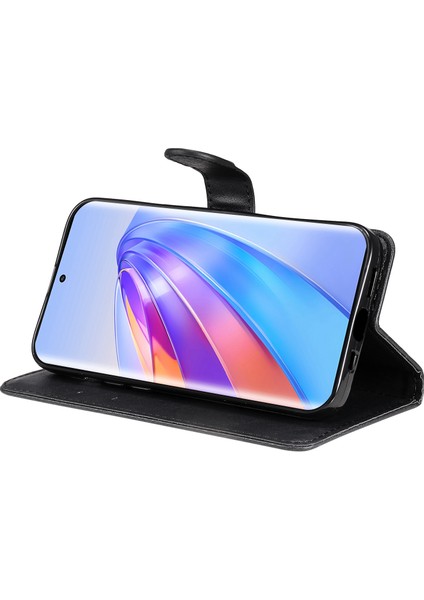Kt Deri Serisi-2 Şok Geçirmez Telefon Kılıfı Onur X40 5g / X9A 5g / Magic5 Lite 5g, Pu Deri Flip Cüzdan Kapağı Düz ​​renk Manyetik Kapatma Stand Telefon Kabuğu Kayış (Yurt Dışından)
