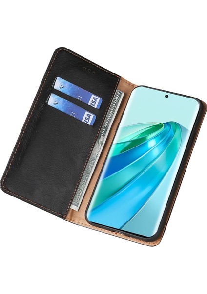 Onur Için X40 5g / X9A 5g / Magic5 Lite 5g Pu Deri Deri Cüzdan Telefon Kılıfı Manyetik Kapalı Otomatik Kapalı Şok Geçirmez Stand Kapağı (Yurt Dışından)