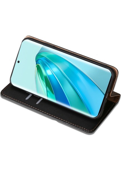 Onur Için X40 5g / X9A 5g / Magic5 Lite 5g Pu Deri Deri Cüzdan Telefon Kılıfı Manyetik Kapalı Otomatik Kapalı Şok Geçirmez Stand Kapağı (Yurt Dışından)