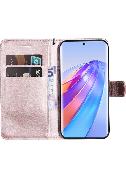 Kt Deri Serisi-2 Şok Geçirmez Telefon Kılıfı Onur X40 5g / X9A 5g / Magic5 Lite 5g, Pu Deri Flip Cüzdan Kapağı Düz ​​renk Manyetik Kapatma Stand Telefon Kabuğu Kayış (Yurt Dışından)