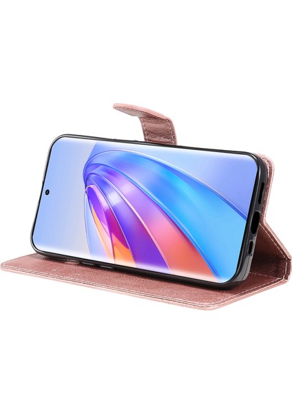 Kt Deri Serisi-2 Şok Geçirmez Telefon Kılıfı Onur X40 5g / X9A 5g / Magic5 Lite 5g, Pu Deri Flip Cüzdan Kapağı Düz ​​renk Manyetik Kapatma Stand Telefon Kabuğu Kayış (Yurt Dışından)