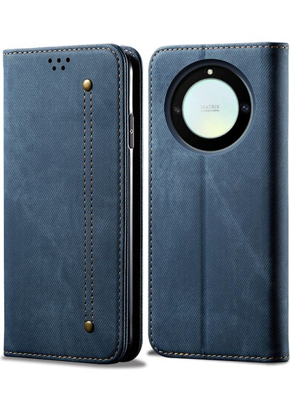 Onur Için X40 5g / X9A 5g / Magic5 Lite 5g Şok Geçirmez Deri Kot Pantolon, Stand Cüzdanlı Doku Telefon Kapağı (Yurt Dışından)