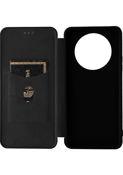 Onur Için X9 5G/X30/MAGIC4 Lite 5g Karbon Fiber Doku Pu Deri Yumuşak Tpu Folio Flip Cover Card Yuvası Stand Manyetik Otomatik Absorbed Kasa (Yurt Dışından)