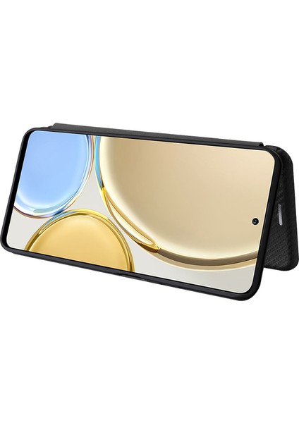 Onur Için X9 5G/X30/MAGIC4 Lite 5g Karbon Fiber Doku Pu Deri Yumuşak Tpu Folio Flip Cover Card Yuvası Stand Manyetik Otomatik Absorbed Kasa (Yurt Dışından)
