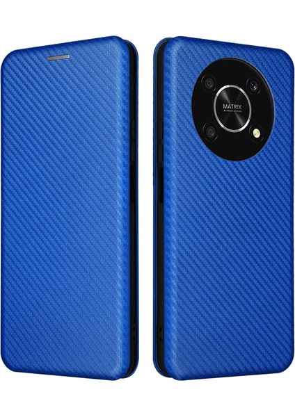 Onur Için X9 5G/X30/MAGIC4 Lite 5g Karbon Fiber Doku Pu Deri Yumuşak Tpu Folio Flip Cover Card Yuvası Stand Manyetik Otomatik Absorbed Kasa (Yurt Dışından)