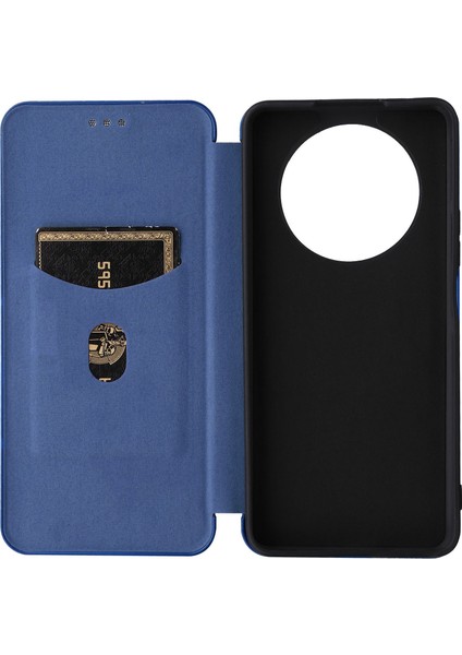 Onur Için X9 5G/X30/MAGIC4 Lite 5g Karbon Fiber Doku Pu Deri Yumuşak Tpu Folio Flip Cover Card Yuvası Stand Manyetik Otomatik Absorbed Kasa (Yurt Dışından)