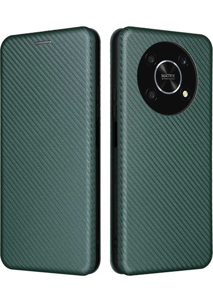 Onur Için X9 5G/X30/MAGIC4 Lite 5g Karbon Fiber Doku Pu Deri Yumuşak Tpu Folio Flip Cover Card Yuvası Stand Manyetik Otomatik Absorbed Kasa (Yurt Dışından)