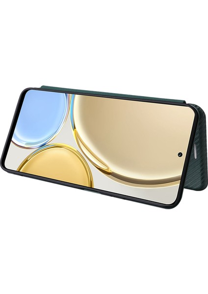 Onur Için X9 5G/X30/MAGIC4 Lite 5g Karbon Fiber Doku Pu Deri Yumuşak Tpu Folio Flip Cover Card Yuvası Stand Manyetik Otomatik Absorbed Kasa (Yurt Dışından)