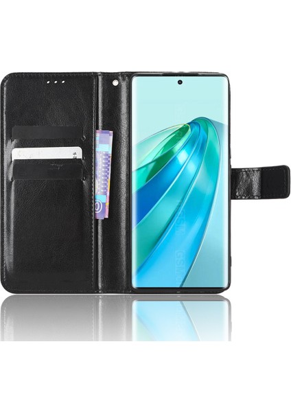 Onur Için X9A 5g / X40 5g / Magic5 Lite 5g Cep Telefonu Kapak Çılgın At Doku Cüzdan Stand Telefon Deri Kılıf (Yurt Dışından)