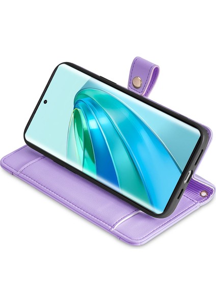 Honor X9A 5g / X40 5g / Magic5 Lite 5g Pu Deri Fermuar Cep Kartı Yuvaları Telefon Kapağı Kayışlarla (Yurt Dışından)