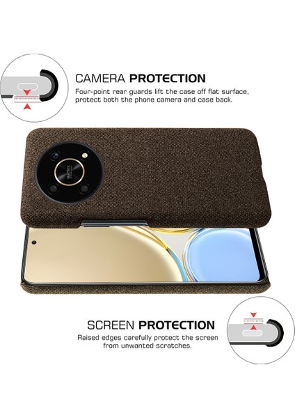 Onur Için X30/X9 5g/magic 4 Lite 5g Düz Renkli Bez Kaplamalı Telefon Kılıfı Kapak Kapak Sert Pc Koruyucu Kapak (Yurt Dışından) indirimleri