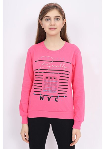 E Çocuk New York Brooklyn Baskılı Sweatshirt ECCK-OLC-3894-13