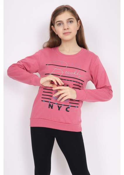 E Çocuk New York Brooklyn Baskılı Sweatshirt ECCK-OLC-3894-13